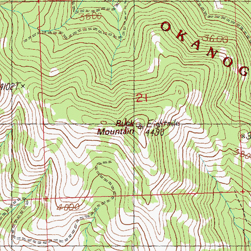 Topographic Map of Buck Mountain, WA