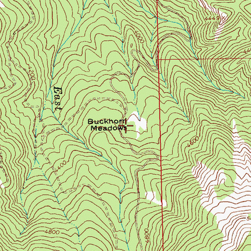 Topographic Map of Buckhorn Meadows, WA