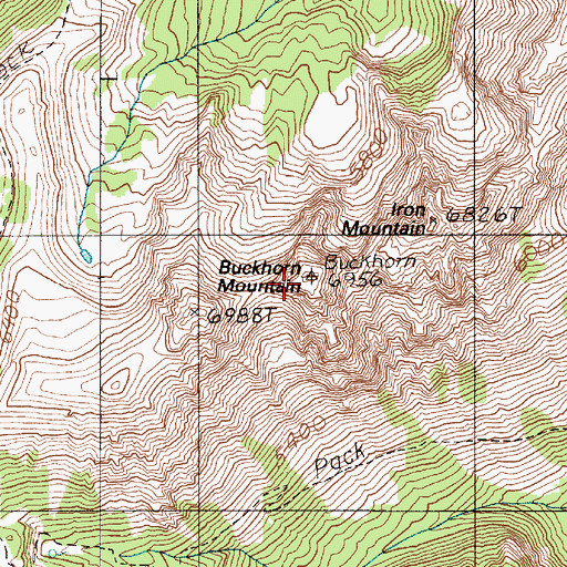 Topographic Map of Buckhorn Mountain, WA