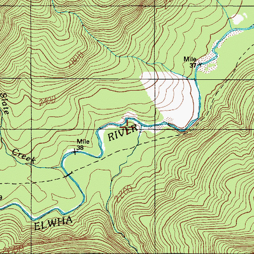 Topographic Map of Buckinghorse Creek, WA
