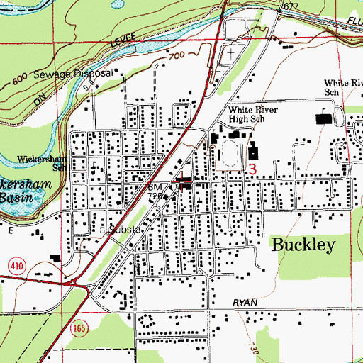 Topographic Map of Buckley, WA