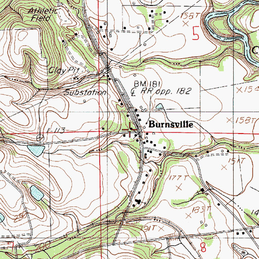 Topographic Map of Burnsville, AL