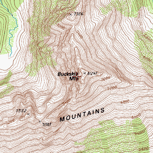 Topographic Map of Buckskin Mountain, WA
