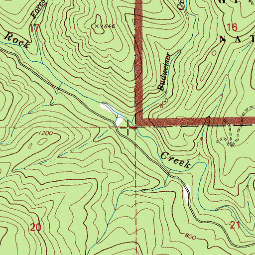 Topographic Map of Budweiser Creek, WA