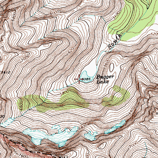 Topographic Map of Bugger Lake, WA