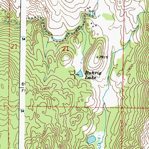 Topographic Map of Buhrig Lake, WA