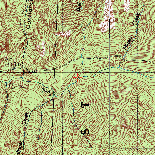 Topographic Map of Bull Elk Canyon, WA