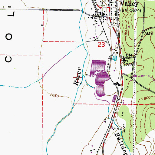 Topographic Map of Bulldog Creek, WA