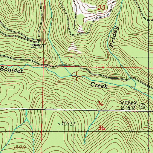 Topographic Map of Bulldog Creek, WA