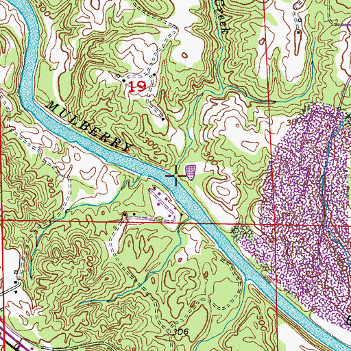Topographic Map of Burton Creek, AL