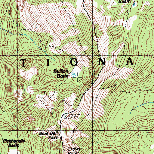Topographic Map of Bullion Basin, WA