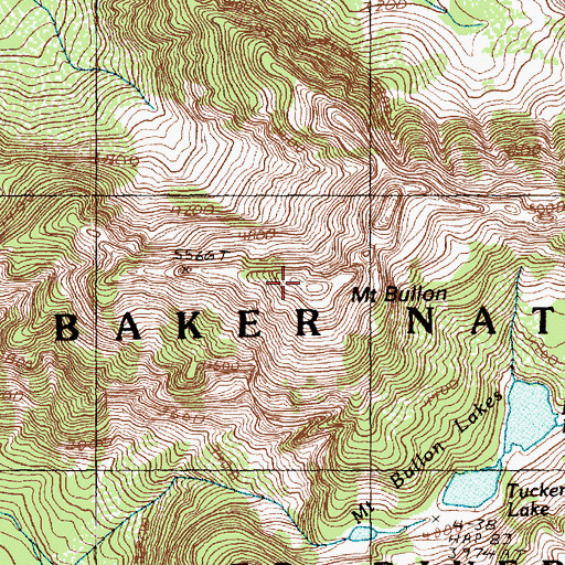 Topographic Map of Mount Bullen, WA