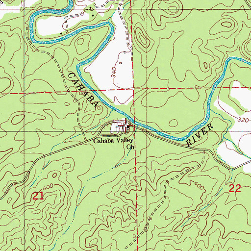 Topographic Map of Cahaba Valley Missionary Baptist Church, AL