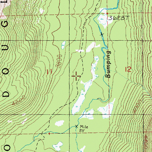 Topographic Map of Bumping Lake Trail, WA