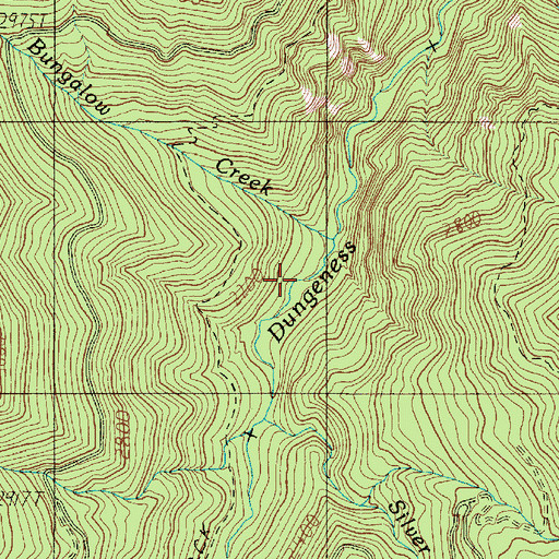 Topographic Map of Bungalow Creek, WA