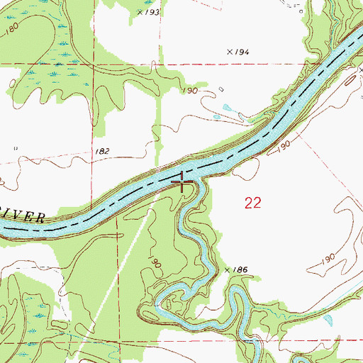 Topographic Map of Calebee Creek, AL