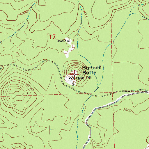 Topographic Map of Bunnell Butte, WA