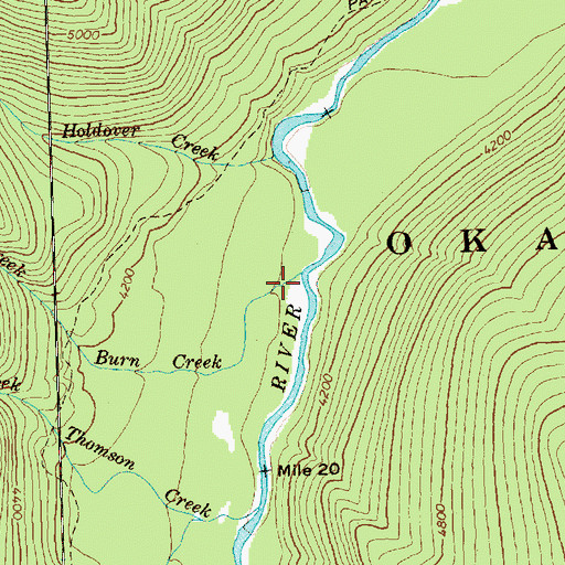 Topographic Map of Burn Creek, WA