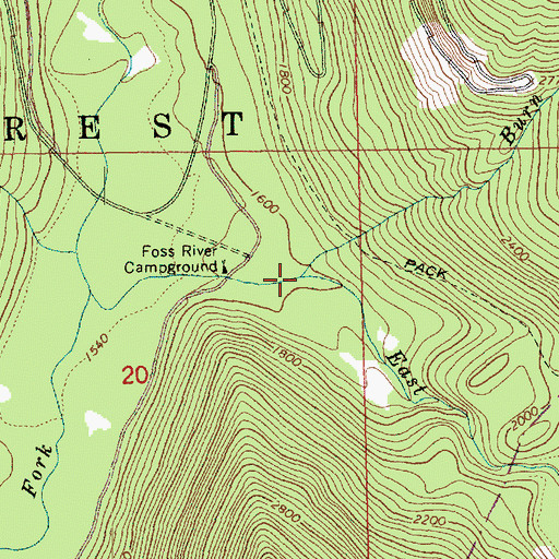 Topographic Map of Burn Creek, WA