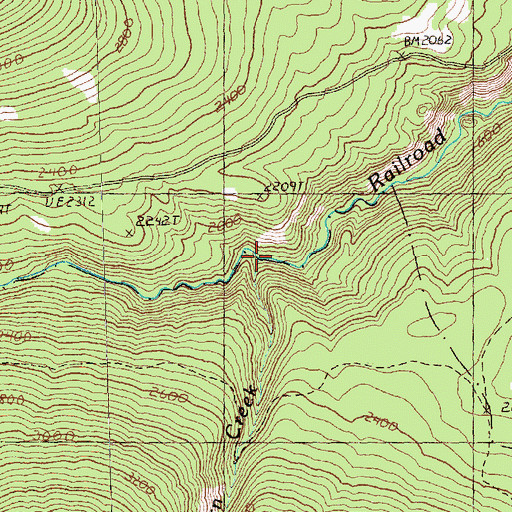 Topographic Map of Burn Creek, WA