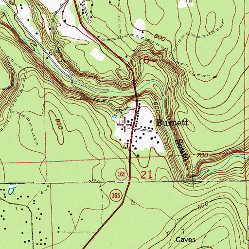 Topographic Map of Burnett, WA