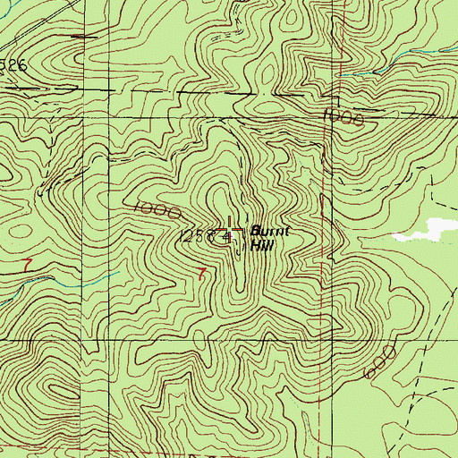 Topographic Map of Burnt Hill, WA