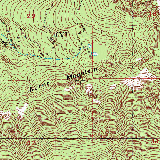 Topographic Map of Burnt Mountain, WA