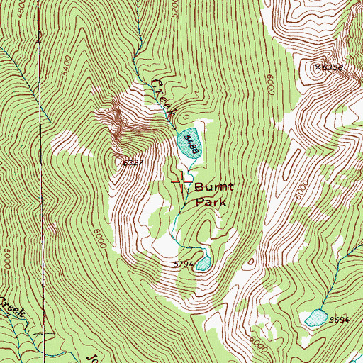 Topographic Map of Burnt Park, WA