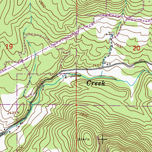 Topographic Map of Burnt Valley, WA