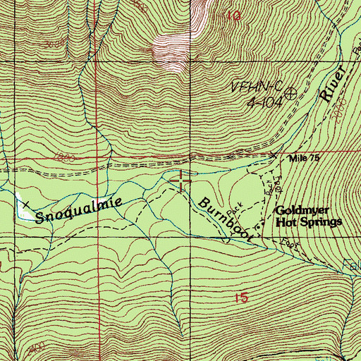 Topographic Map of Burnboot Creek, WA