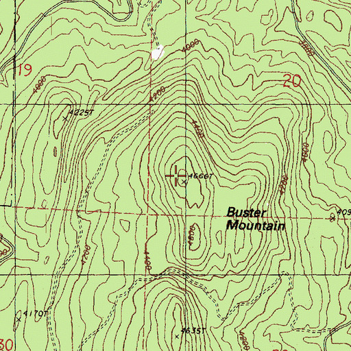 Topographic Map of Buster Mountain, WA