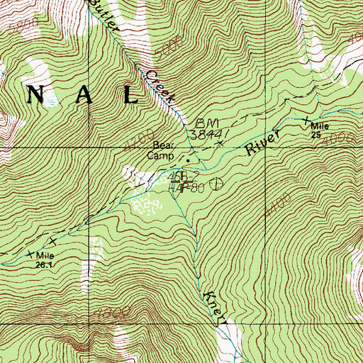 Topographic Map of Butler Creek, WA