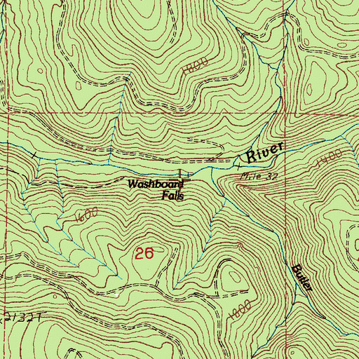Topographic Map of Butler Creek, WA