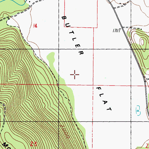Topographic Map of Butler Flat, WA