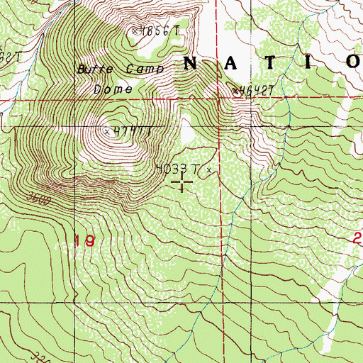 Topographic Map of Butte Camp (historical), WA