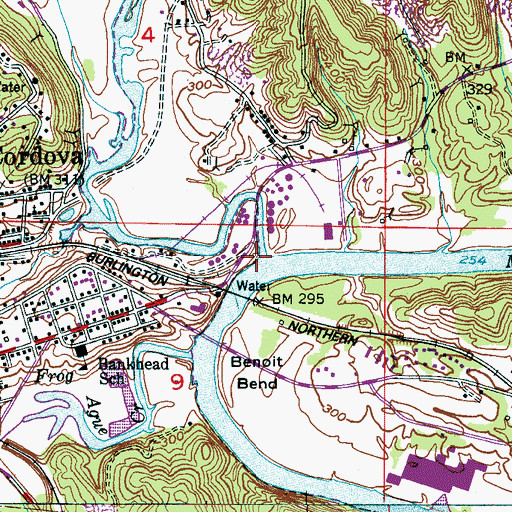 Topographic Map of Cane Creek, AL