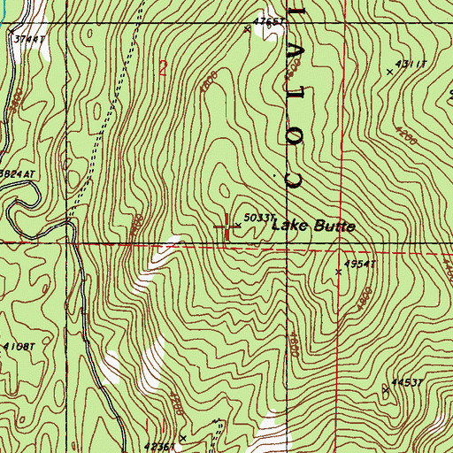 Topographic Map of Lake Butte, WA