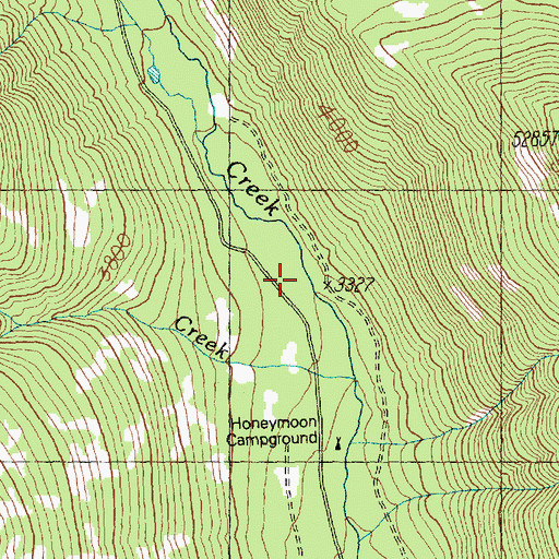 Topographic Map of Button Creek, WA