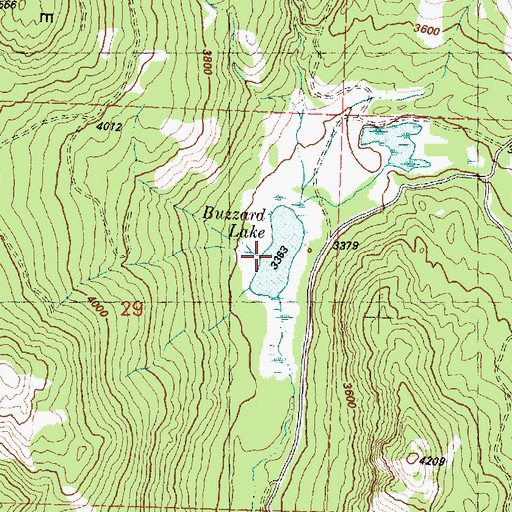 Topographic Map of Buzzard Lake, WA