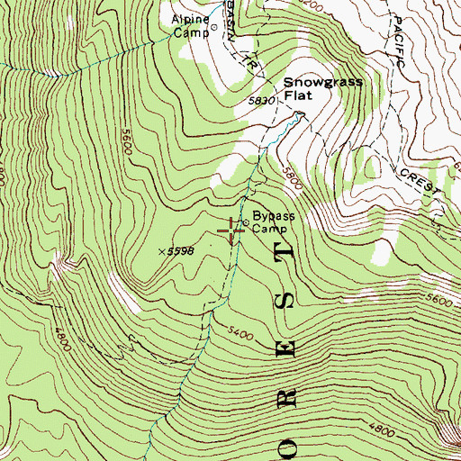 Topographic Map of Bypass Camp, WA