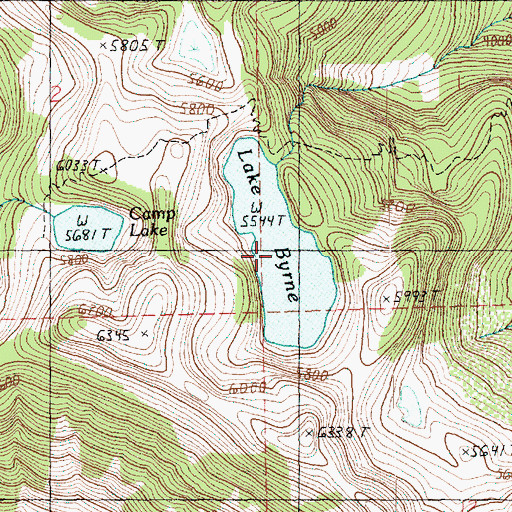 Topographic Map of Lake Byrne, WA