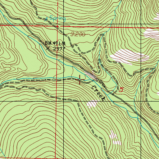Topographic Map of Cabin Creek, WA