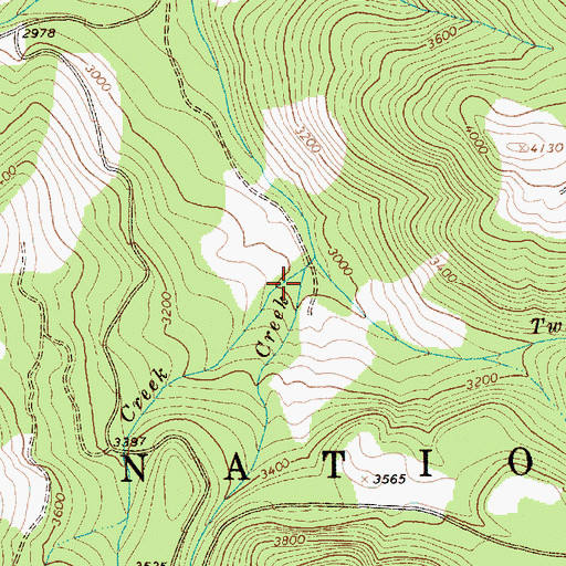 Topographic Map of Cabin Creek, WA