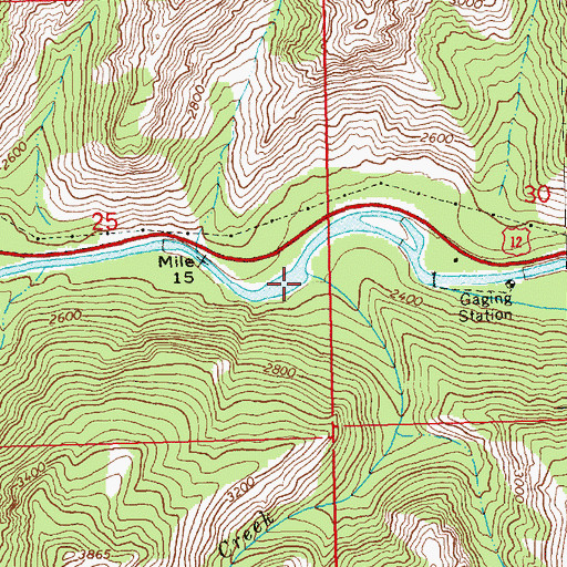 Topographic Map of Cabin Creek, WA