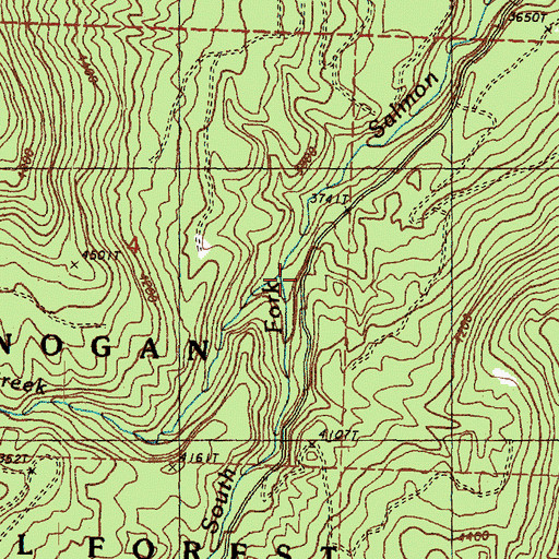 Topographic Map of Cabin Creek, WA