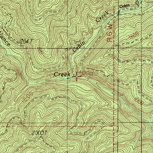 Topographic Map of Cabin Creek, WA