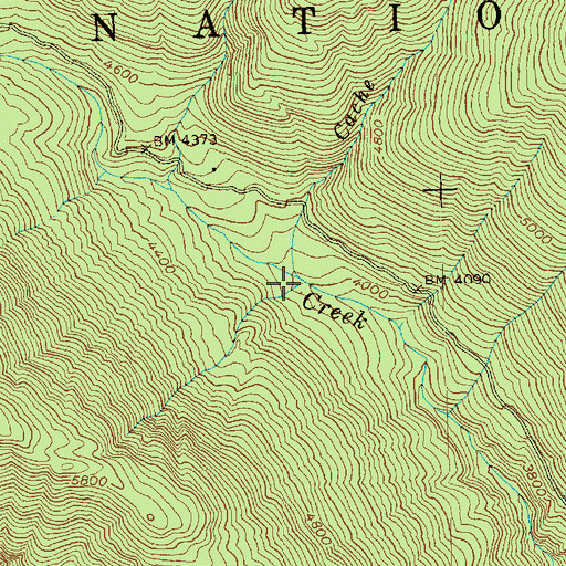 Topographic Map of Cache Creek, WA