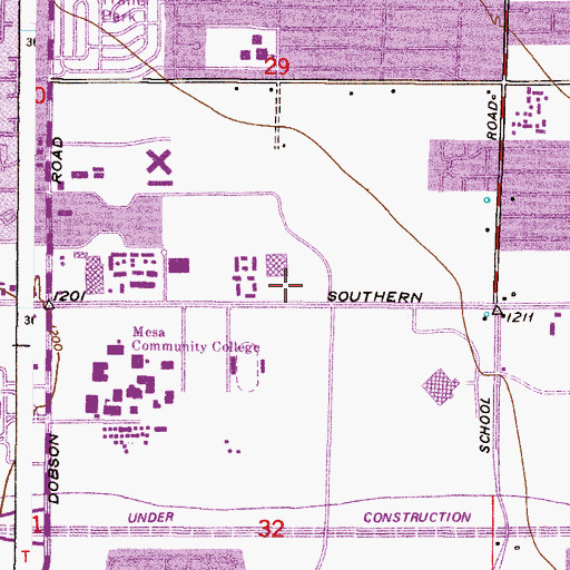 Topographic Map of Valley East Plaza Shopping Center, AZ