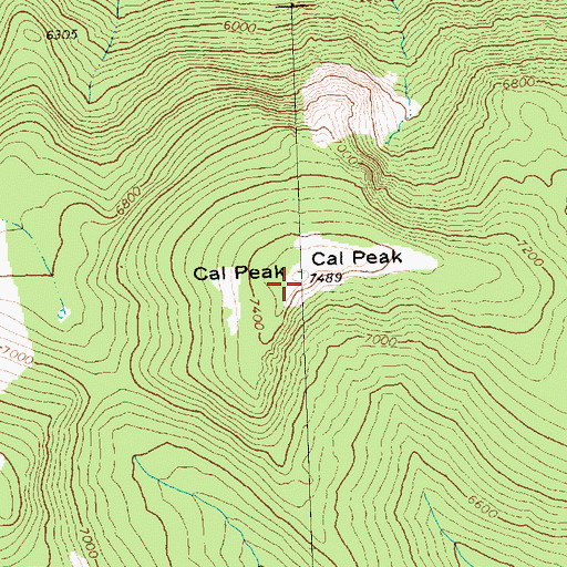Topographic Map of Cal Peak, WA