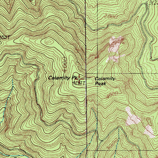 Topographic Map of Calamity Peak, WA